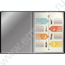 Папка  40 файлов черная /пластик 0.5мм | Фото 2