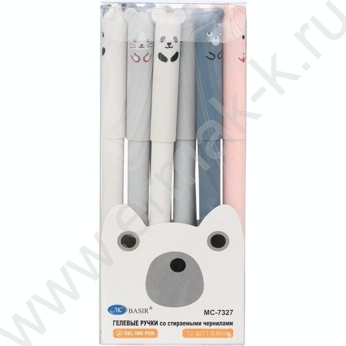 Ручка гелевая со стираемыми чернилами синяя 0,5мм Животные/цветной корпус под soft /ассорти/, фи | Фото 3