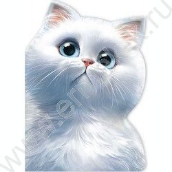Тетрадь  40л дизайнерский блок в точку "Мечтающий кот" /фигурная вырубка/ | Фото 1