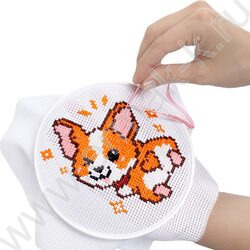 Набор д/творчества Вышивка  Корги-улыбашка (с пяльцами) | Фото 6
