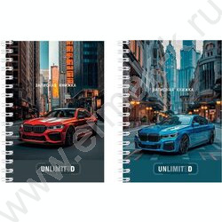 Зап. книжка  80л А6 спираль "Шикарные автомобили-2" ассорти | Фото 1