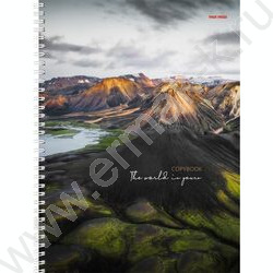 Тетрадь  96л А4 клетка/спираль "Горный пейзаж-2" ассорти | Фото 1