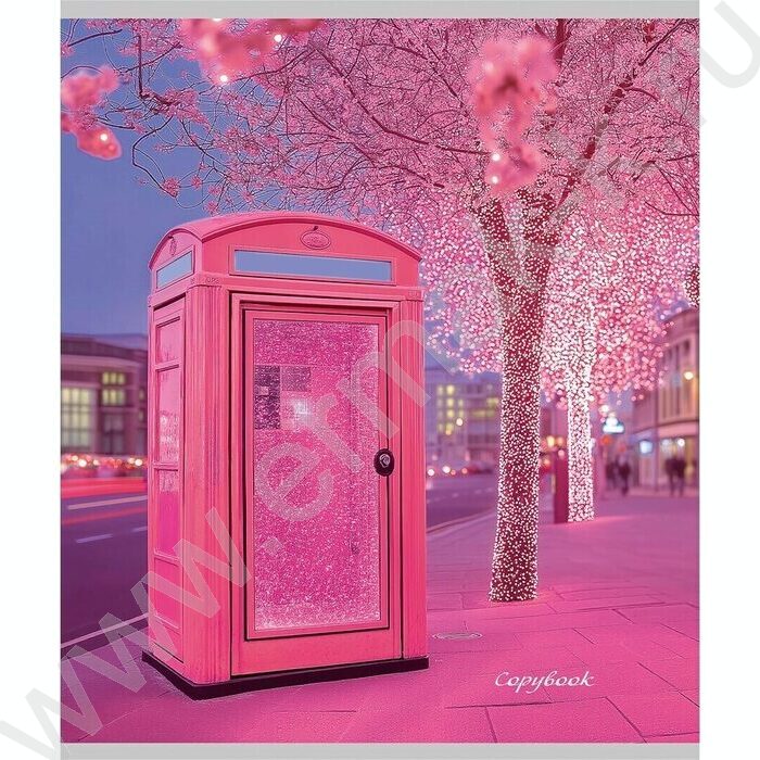 Тетрадь  48л клетка "Город в розовом цвете" /глиттер/ ассорти | Фото 7