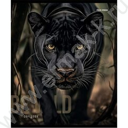 Тетрадь  48л клетка "Дикие кошачьи" /лён/ ассорти | Фото 3