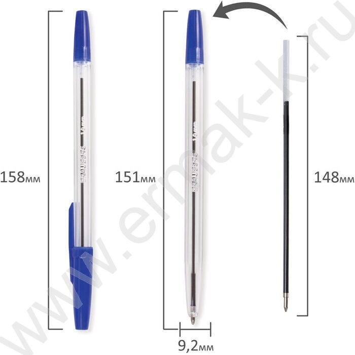 Ручка шар "Line" 1мм, синяя, линия 0,5мм, корпус прозрачный | Фото 7