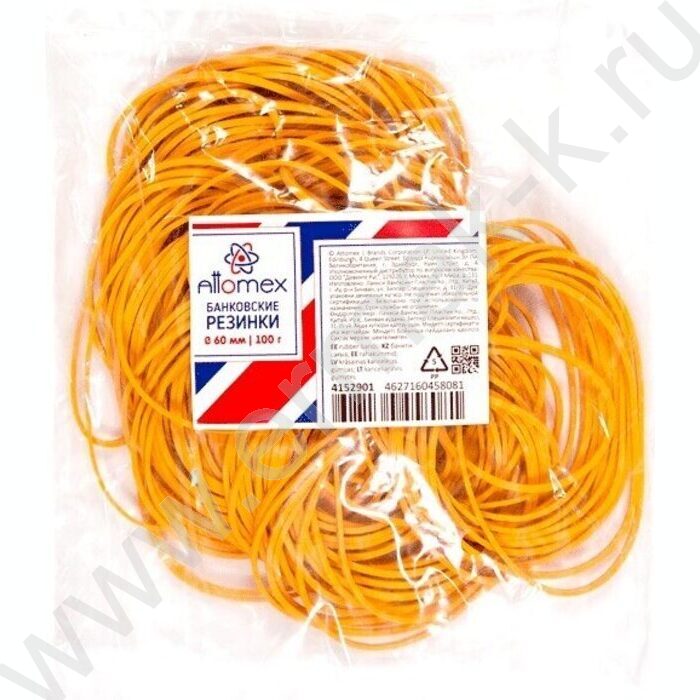 Резинка банковская / 100г 60мм /натуральный цвет | Фото 1