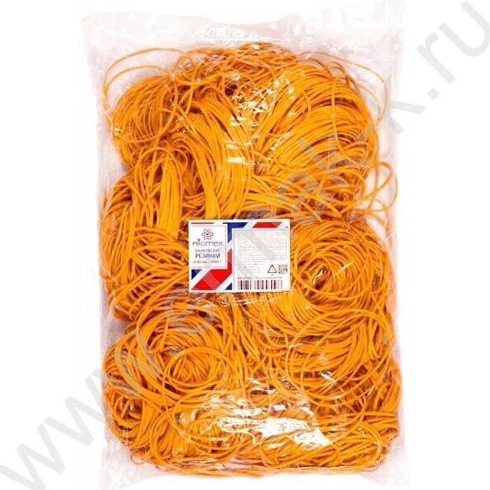 Резинка банковская /1000г 60мм /натуральный цвет | Фото 1