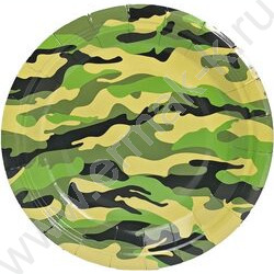Тарелка бумажная 18см/6шт Камуфляж | Фото 1