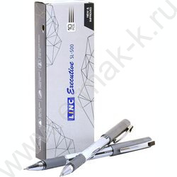 Ручка гелевая черная 0,55мм Executive SL /круглый корпус, резин.держатель/ | Фото 5