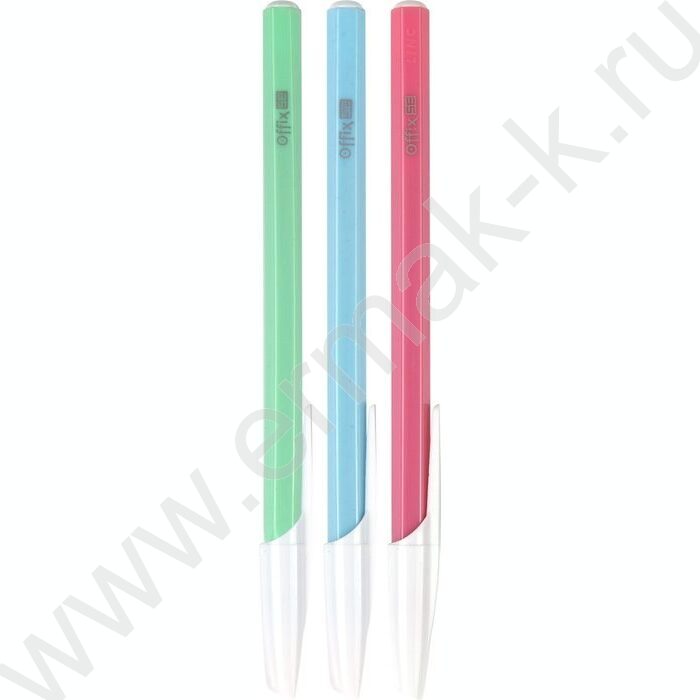 Ручка шар Offix SE синяя 0,6мм, круглый корпус /ассорти | Фото 2