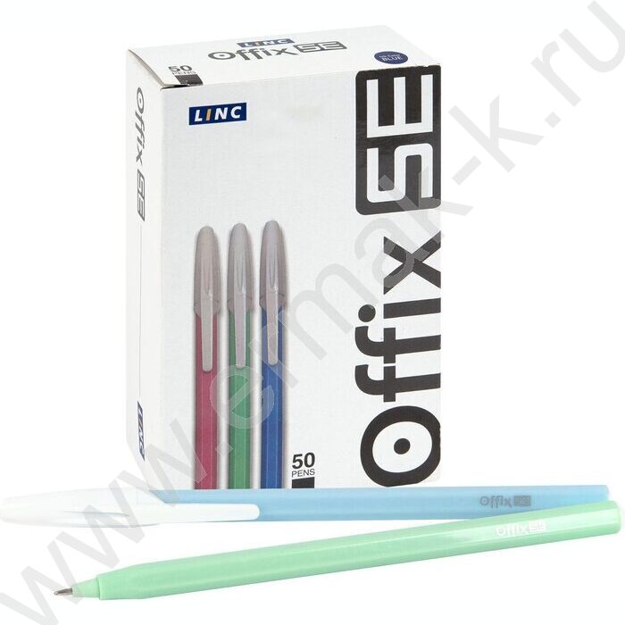 Ручка шар Offix SE синяя 0,6мм, круглый корпус /ассорти | Фото 5