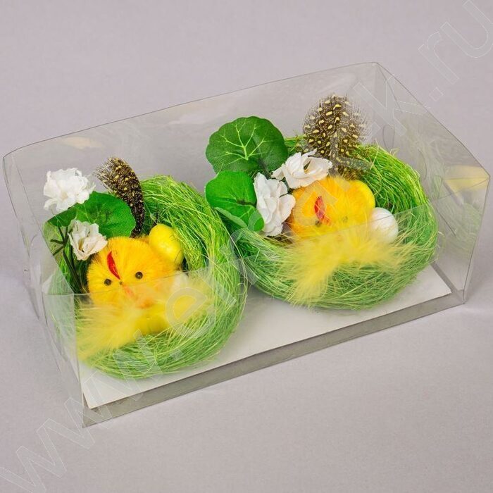 Цыплята пушистые в гнезде 15*7см 2 шт/уп | Фото 1