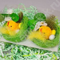 Цыплята пушистые в гнезде 15*7см 2 шт/уп | Фото 4