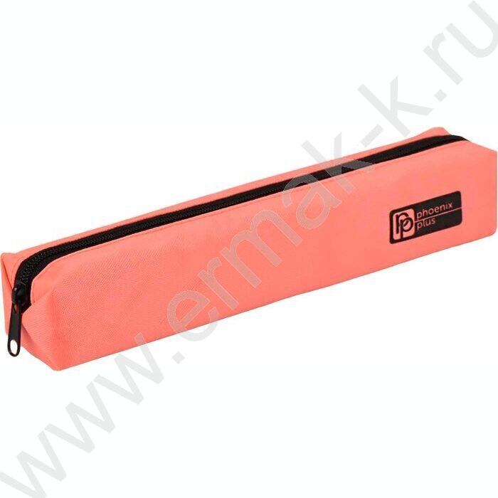 Пенал школьный полиэстер молния "Розовый с чёрным" шелкография | Фото 2