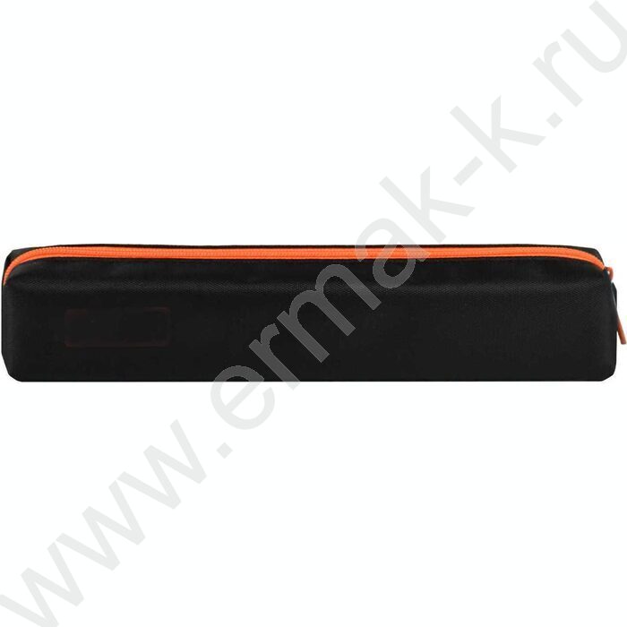 Пенал школьный полиэстер молния "Чёрный с оранжевым" шелкография | Фото 1