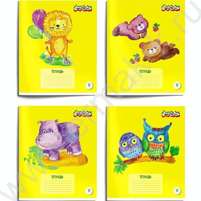 Тетрадь  12л клетка "Первая тетрадь" /лак/ 4вида | Фото 1