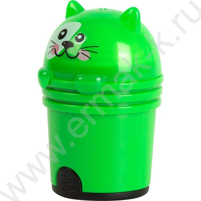 Точилка 1отв. пластик Котики+ластик /с контейнером | Фото 1
