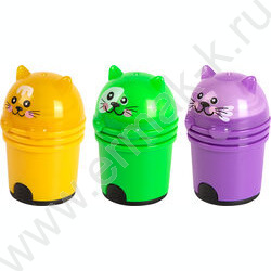 Точилка 1отв. пластик Котики+ластик /с контейнером | Фото 2