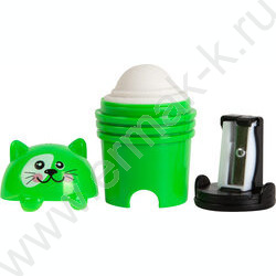 Точилка 1отв. пластик Котики+ластик /с контейнером | Фото 6