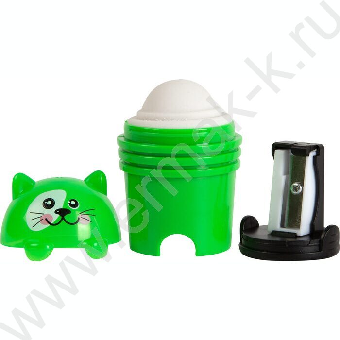 Точилка 1отв. пластик Котики+ластик /с контейнером | Фото 6