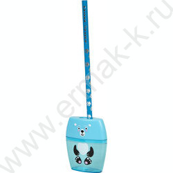 Точилка 2отв. пластик /с контейнером /ассорти | Фото 3