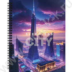 Тетрадь  48л клетка/спираль "Буквы города" /мел. карт., ВД-лак /4 вида | Фото 3