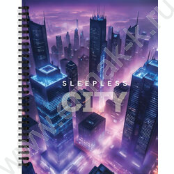 Тетрадь  48л клетка/спираль "Буквы города" /мел. карт., ВД-лак /4 вида | Фото 4