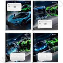 Тетрадь  12л линейка косая "Быстрые скорости" /лак/ 4вида | Фото 1