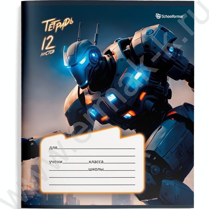 Тетрадь  12л линейка "Восстание машин" /лак/ 4вида | Фото 2