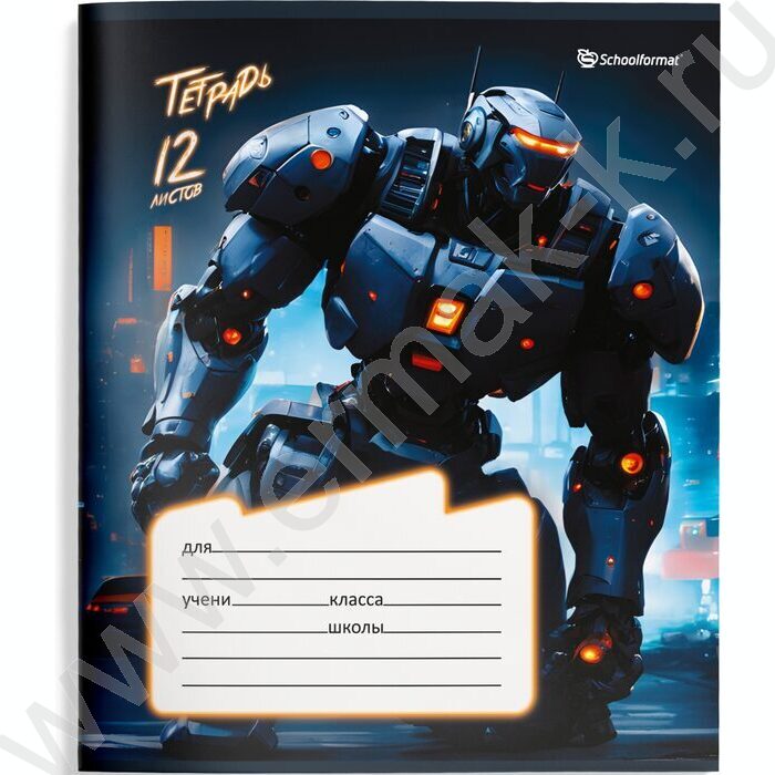 Тетрадь  12л линейка "Восстание машин" /лак/ 4вида | Фото 3