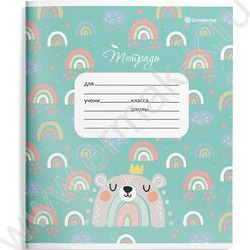 Тетрадь  24л клетка "Нежные зверята" /лак/ 4вида | Фото 5