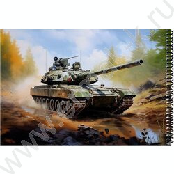 Альбом д/рисования-спираль 40л "Военный танк-1" | Фото 3