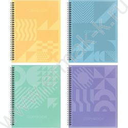 Тетрадь  48л А5+ клетка/спираль "Абстрактное мышление"  /мел. карт., лак /ассорти | Фото 1