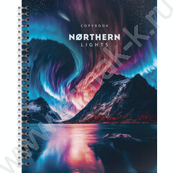 Тетрадь  48л А5+ клетка/спираль "Северное сияние"  /мел. карт., лак /ассорти | Фото 4
