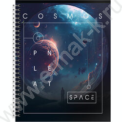 Тетрадь  96л А5+ клетка/спираль "Планетарный масштаб"  /мел. карт., лак /ассорти | Фото 4