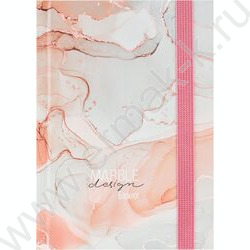 Зап. книжка  88л А6 тв.обл. "Светлый мрамор" /мат.лам/резинка/в точку | Фото 2