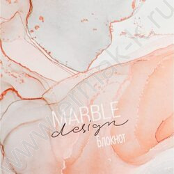 Зап. книжка  88л А6 тв.обл. "Светлый мрамор" /мат.лам/резинка/в точку | Фото 5