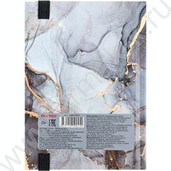 Зап. книжка  88л А6 тв.обл. "Тёмный мрамор" /мат.лам/резинка/в точку | Фото 4