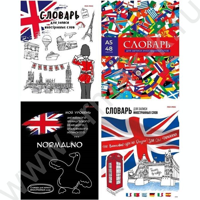 Словарик 48л А5 д/записей слов спецлиновка "Иностранная тематика" 4вида | Фото 1