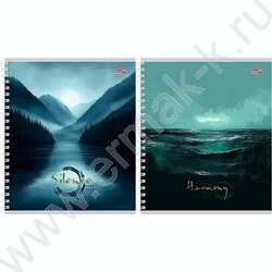 Тетрадь  48л клетка/спираль "Водный пейзаж" ассорти | Фото 1