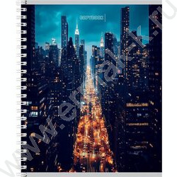 Тетрадь  48л клетка/спираль "Вид на ночной город" ассорти | Фото 3
