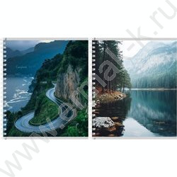 Тетрадь  48л клетка/спираль "Виды природы-6" ассорти | Фото 1