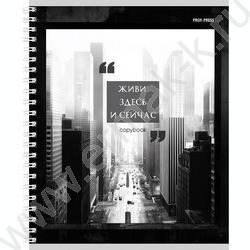 Тетрадь  80л клетка/спираль/двойная обложка "Чёрно-белый мегаполис" | Фото 2
