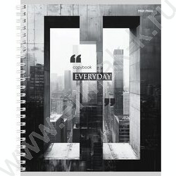 Тетрадь  80л клетка/спираль/двойная обложка "Чёрно-белый мегаполис" | Фото 5