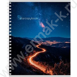 Тетрадь  80л клетка/спираль/двойная обложка "Яркое звёздное небо" | Фото 3