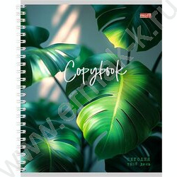 Тетрадь  96л клетка/спираль "Зелёные листья-1" ассорти | Фото 3