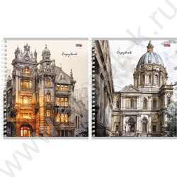 Тетрадь  96л клетка/спираль "Очаровывающая архитектура" ассорти | Фото 1