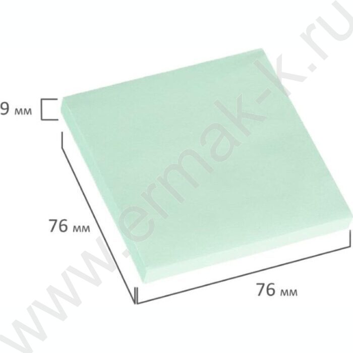 Бумага д/записей  76*76мм /100л, 60г/м², салатовая с липким краем "Bright colours" | Фото 3