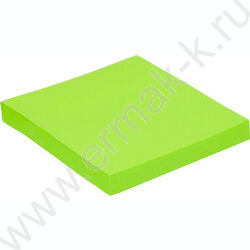 Бумага д/записей  76*76мм /100л, 70г/м²,неон,  зеленая с липким краем "Bright colours" | Фото 2