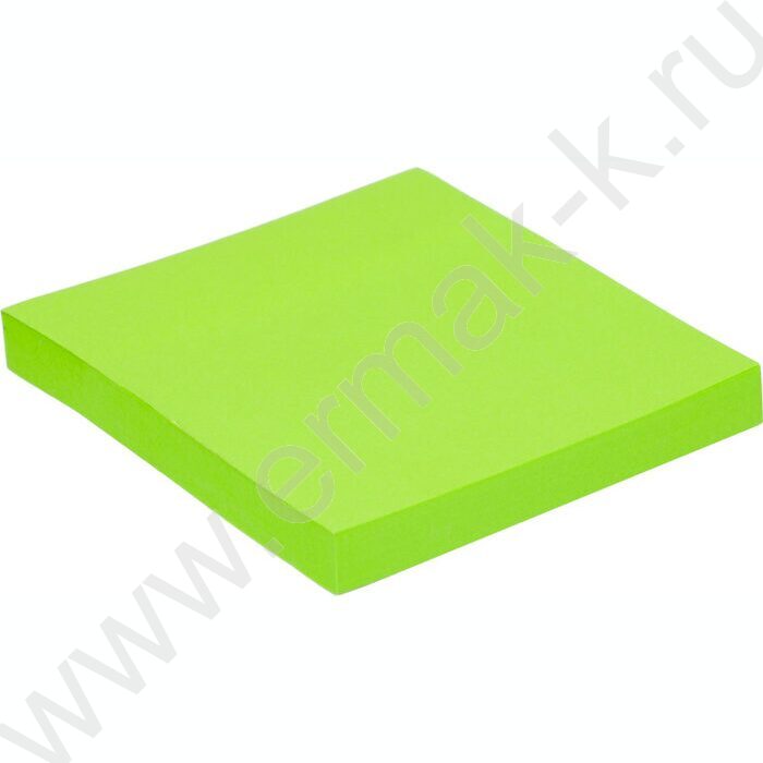 Бумага д/записей  76*76мм /100л, 70г/м²,неон,  зеленая с липким краем "Bright colours" | Фото 2